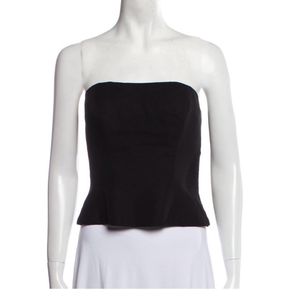 Melinda Eng 100% Silk Black Strapless Top